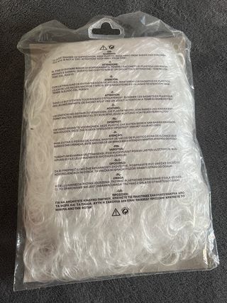 peluca color blanco rizos NUEVO