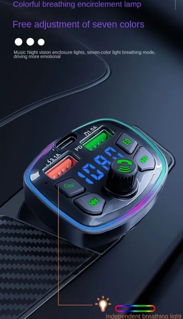 ✅️Cargador coche manos libres mp4 radio Bluetooth