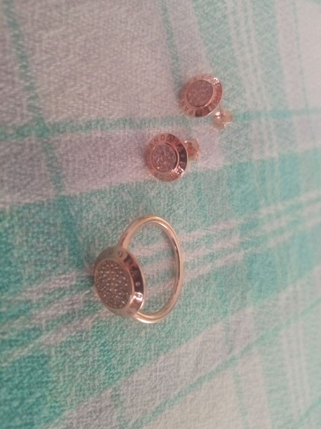 Conjunto Plata rosa con logo 