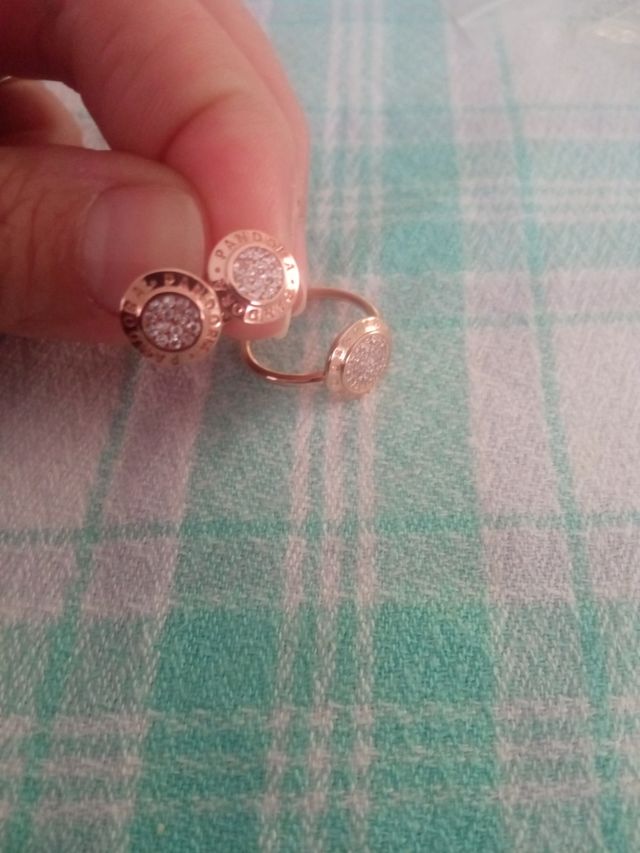 Conjunto Plata rosa con logo 