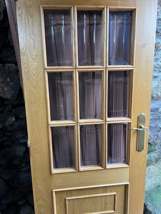Puerta madera cristal