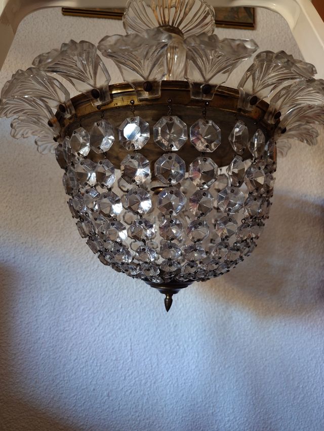 Lámpara Cristal Francés Años 30