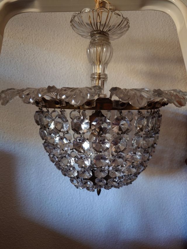 Lámpara Cristal Francés Años 30