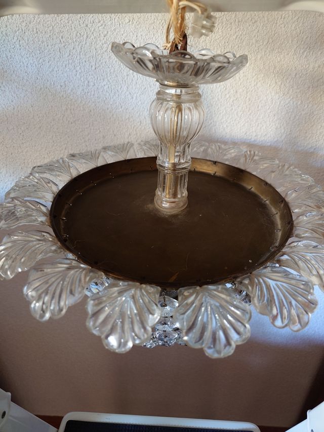 Lámpara Cristal Francés Años 30