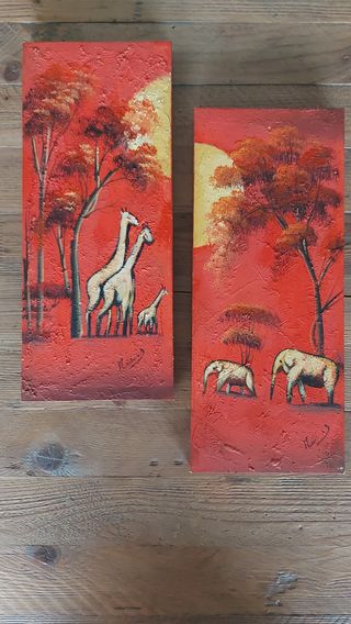 Coppia di quadri africani