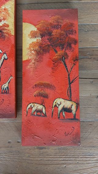 Coppia di quadri africani