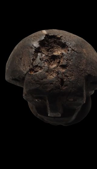 Figura ritual Igbo Ikenga tallada en madera 25 cm