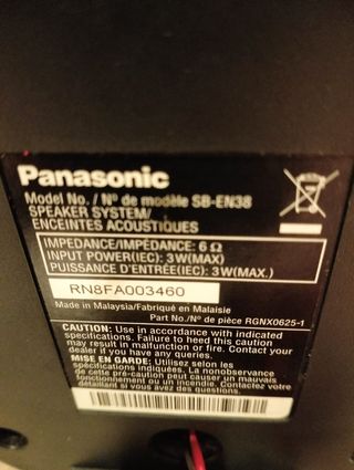 ALTAVOCES PANASONIC SB-EN38