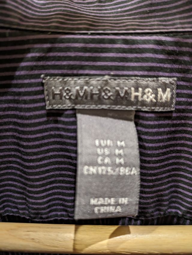 Camisa morada a rayas H&M