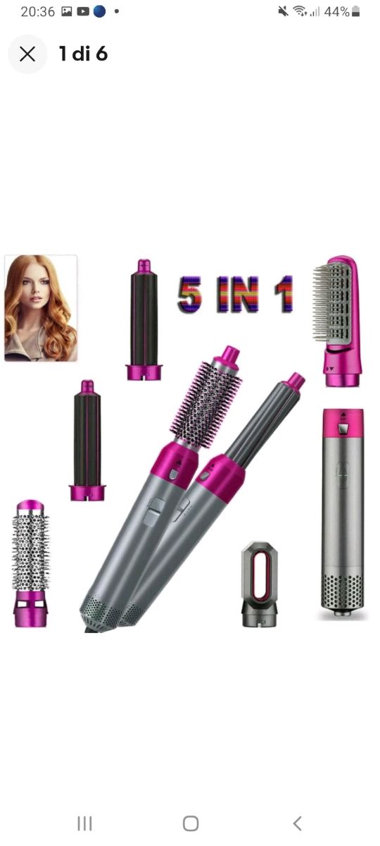 Spazzola Piastra asciugacapelli 5 in 1