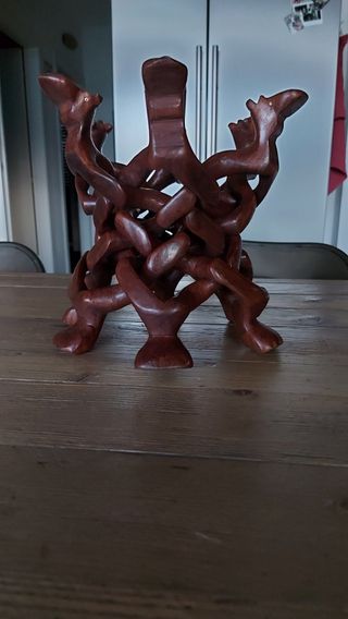 Porta tutto in legno intarsiato