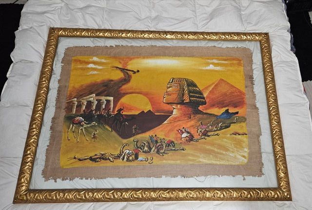 Quadro in Papiro Egiziano autentico con vetro