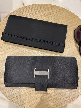 Cartera bolso mano vintage raso clásico