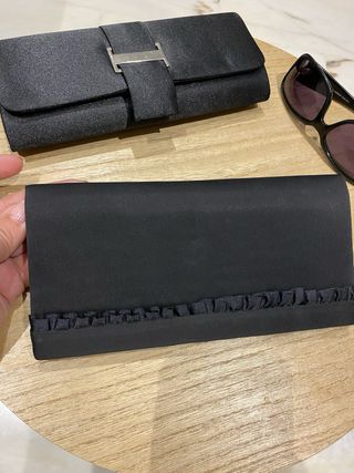 Cartera bolso mano vintage raso clásico