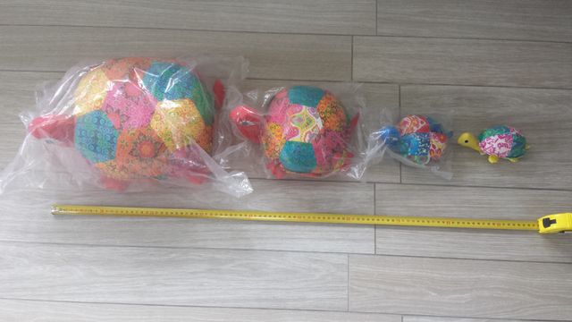 set di 4 tartarughe in tessuto