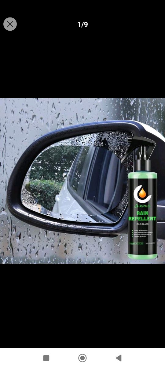 Repelente de agua espejos