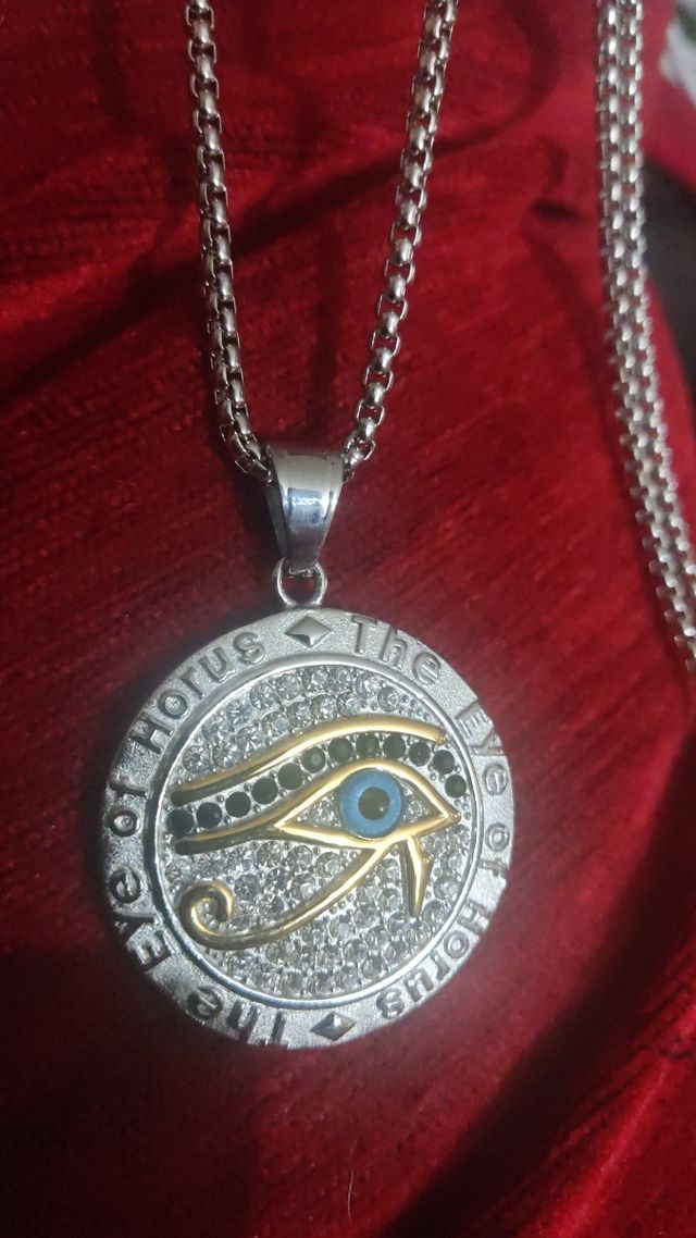 COLGANTE MACIZO OJO DE HORUS AMULETO TOTEM TALISMÁ