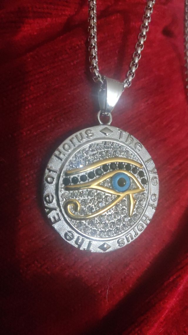 COLGANTE MACIZO OJO DE HORUS AMULETO TOTEM TALISMÁ