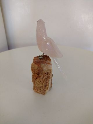 Pappagallo in quarzo rosa