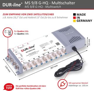 DUR-line MS 9/8 G-HQ 2 - Conmutador múltiple Satel