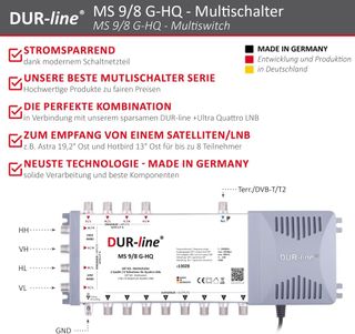DUR-line MS 9/8 G-HQ 2 - Conmutador múltiple Satel