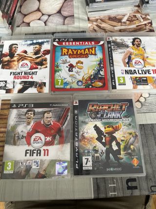 ps3 fifa,nba,rayman,ratchet y fight night round 4