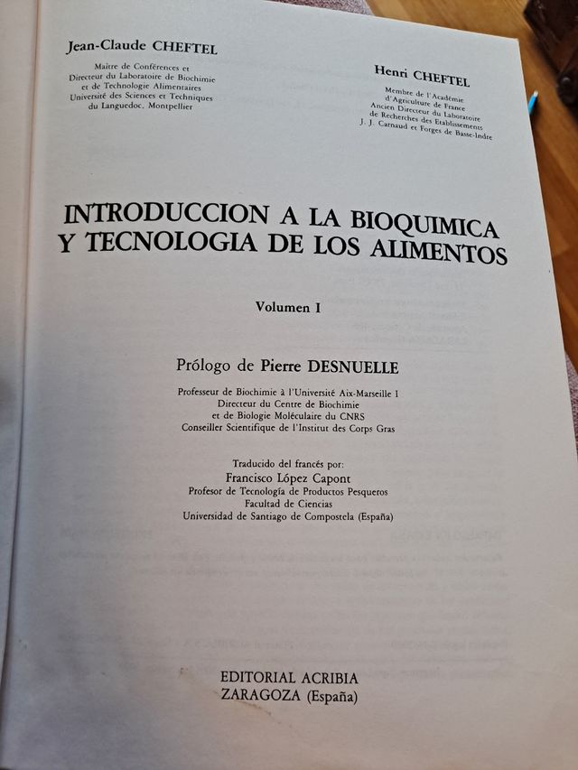 Libro bioquimica y tecnologia alimentos