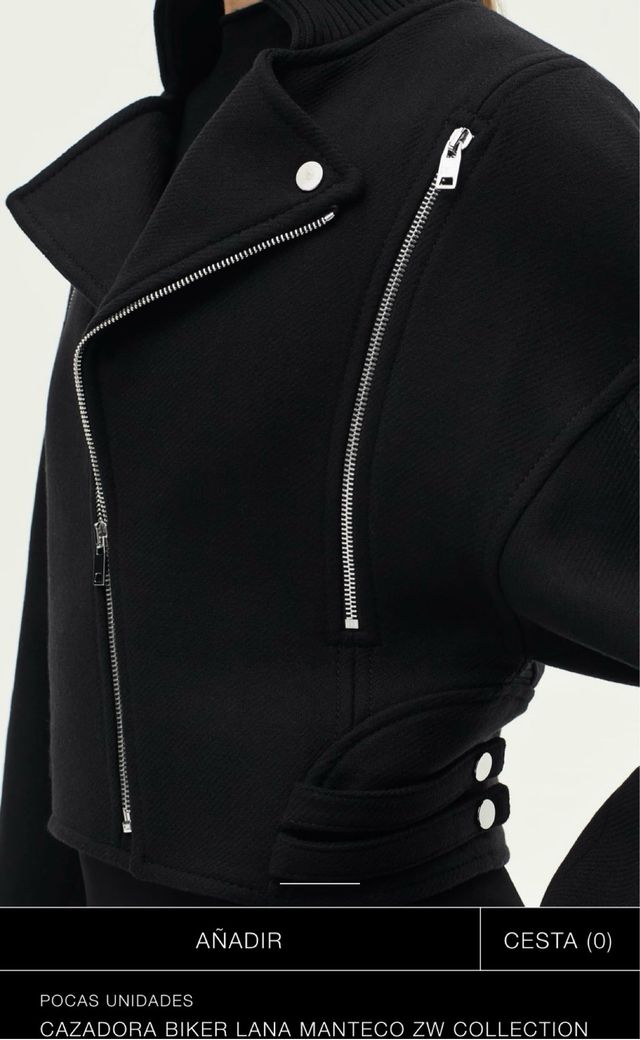 cazadora MANTECO abrigo biker con cremallera NUEVA