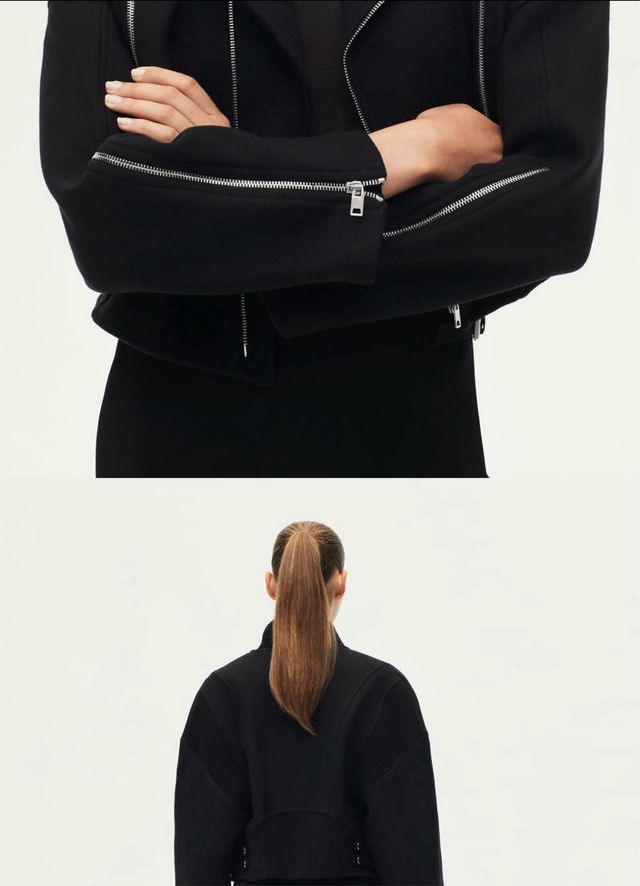 cazadora MANTECO abrigo biker con cremallera NUEVA