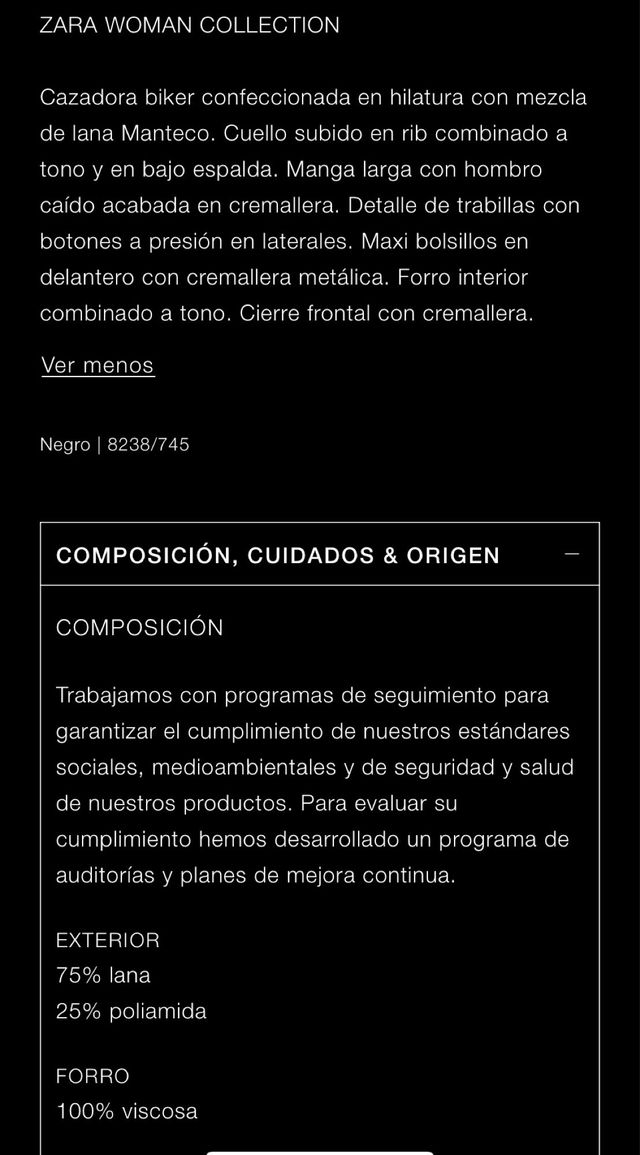 cazadora MANTECO abrigo biker con cremallera NUEVA