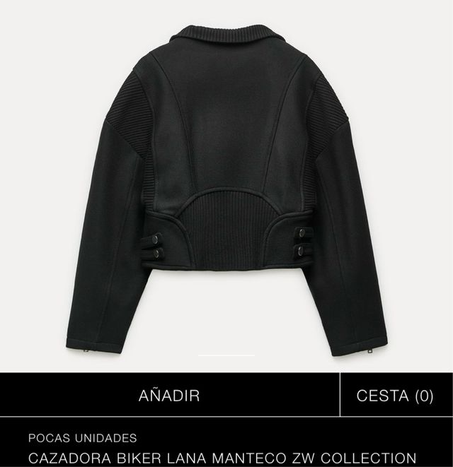 cazadora MANTECO abrigo biker con cremallera NUEVA