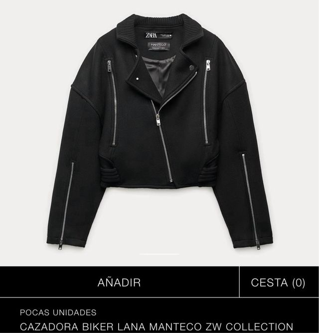 cazadora MANTECO abrigo biker con cremallera NUEVA