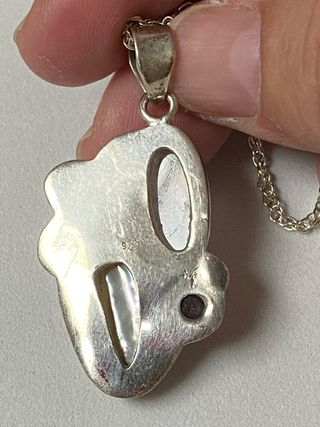 Colgante de piedra luna y cadena en plata ley 925