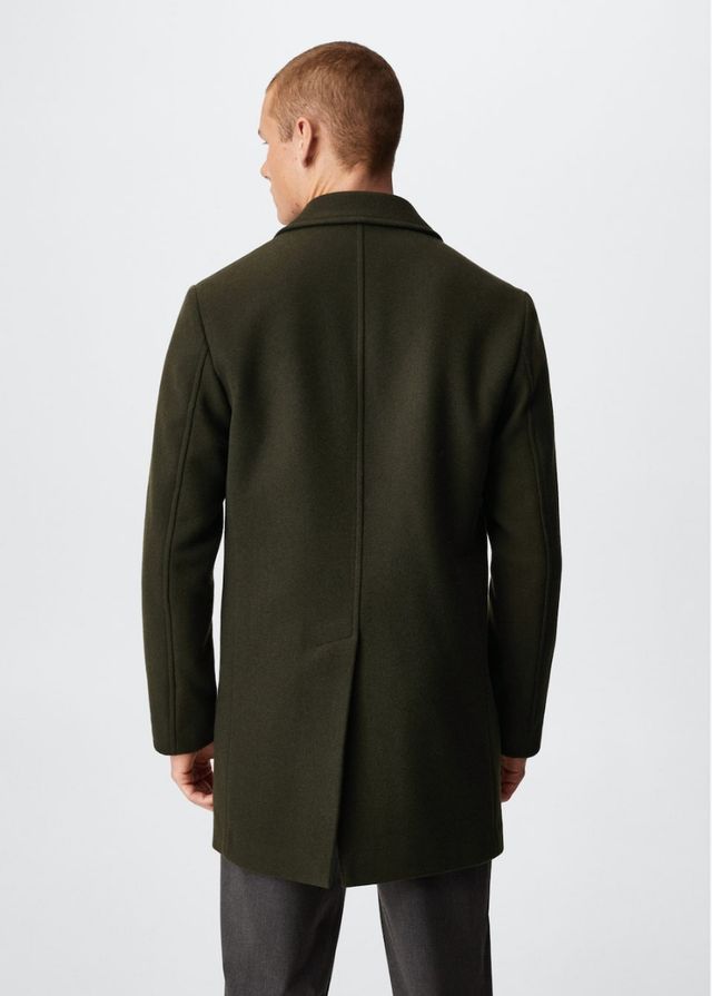 Abrigo Lana Mango Verde Kaki