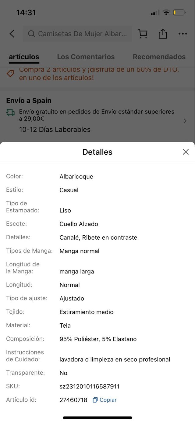 Camiseta corta Shein
