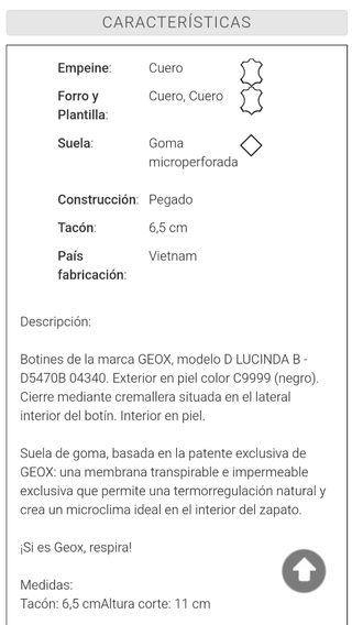 Botín/Botines Piel Geox Mujer Talla 39..