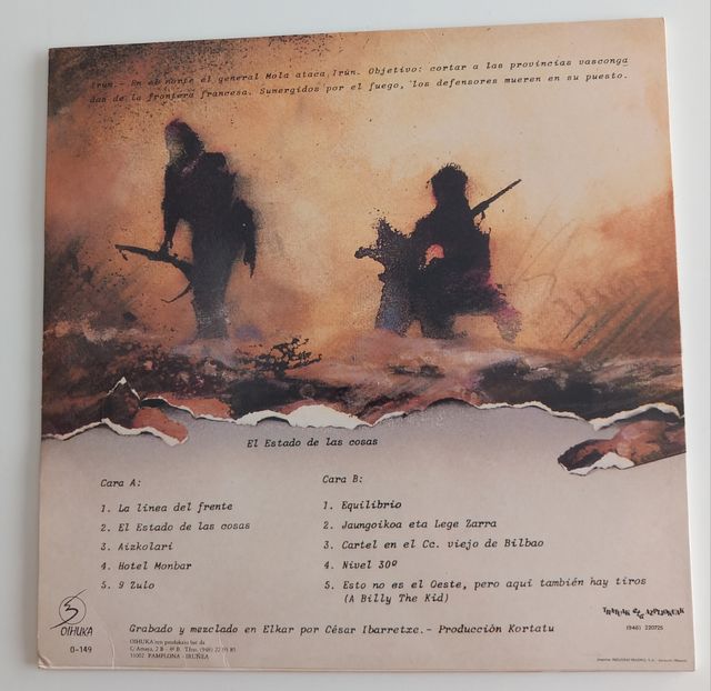 Vinilo Kortatu "El estado de las cosas"