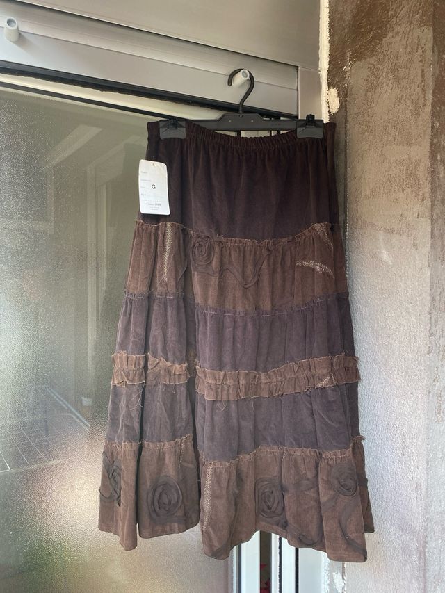 falda hippie de volantes