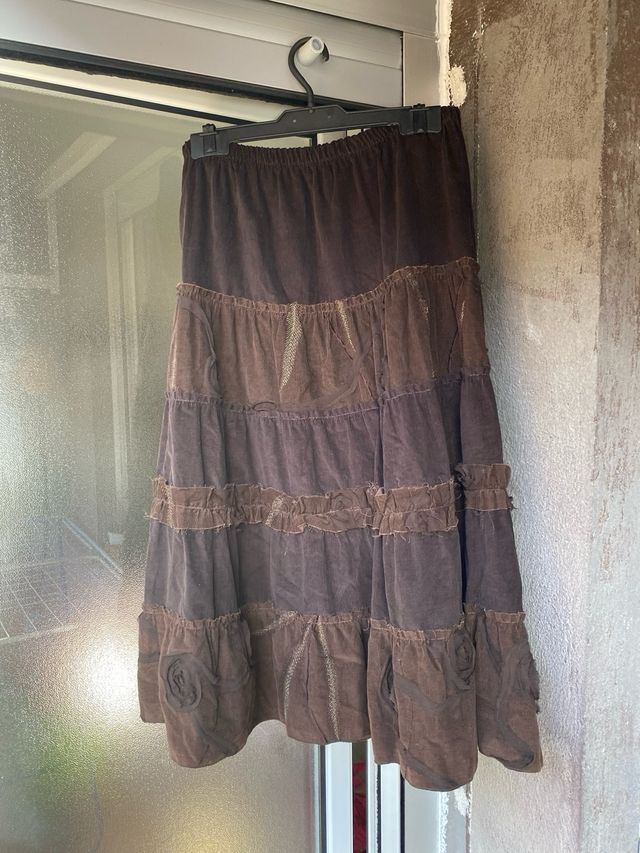 falda hippie de volantes