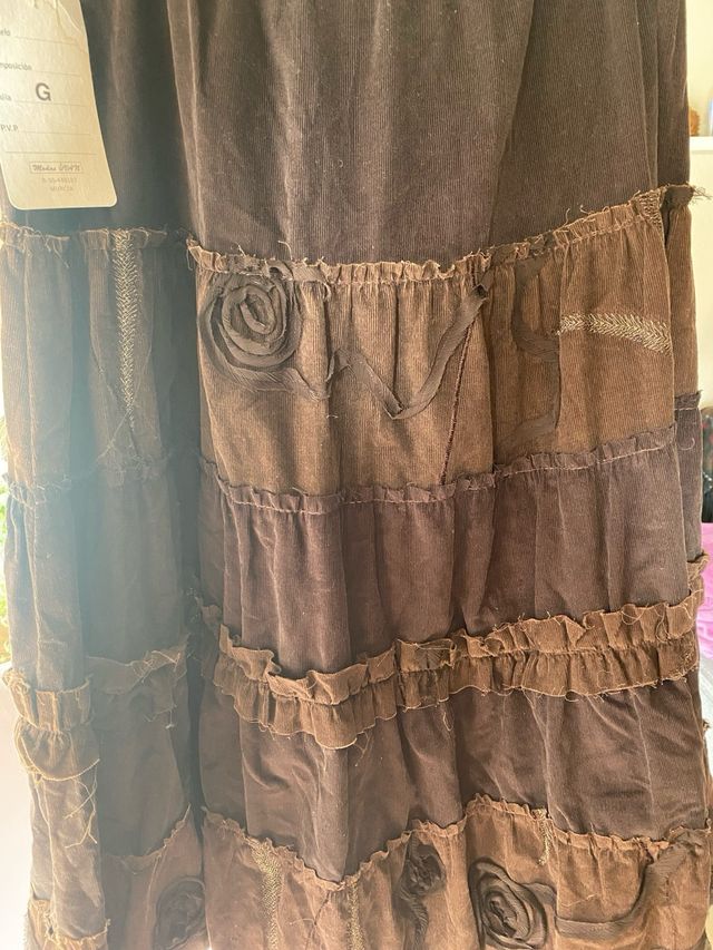 falda hippie de volantes