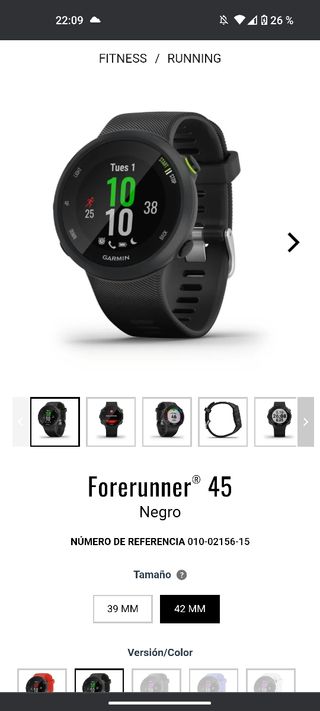 Reloj Garmin Forerunner 45