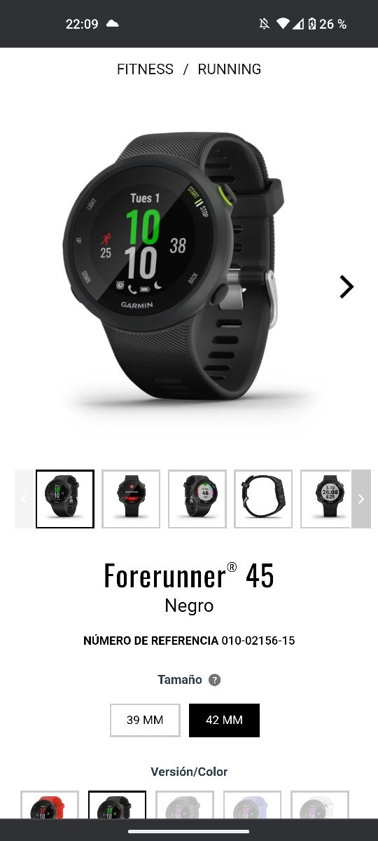 Reloj Garmin Forerunner 45