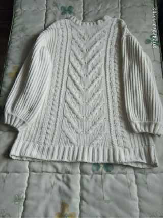 Jersey blanco mujer talla L