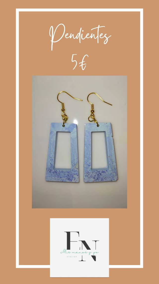 Pendientes de resina hechos a mano