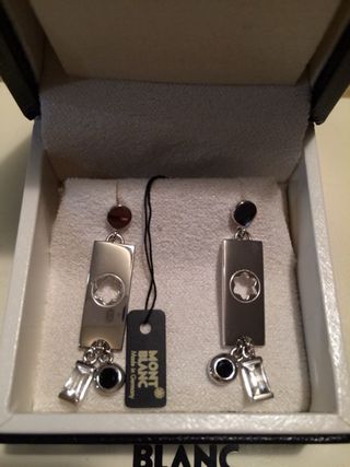 Montblanc Bohème Pendientes Plata Ónix/Cristal 