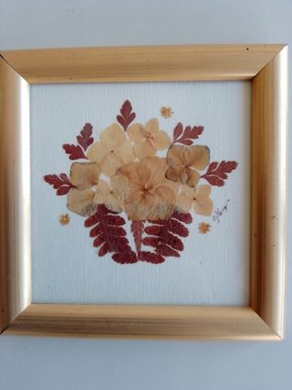 Set di 5 quadretti con stampe e dipinti floreali