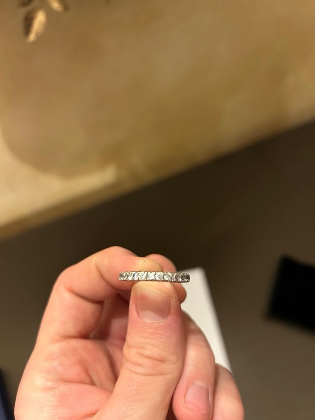 Anello argento 925 con finti diamanti