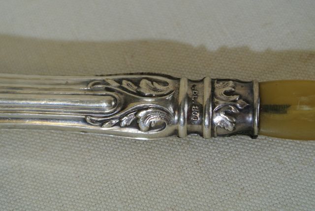 Posate da insalata argento 800 e corno