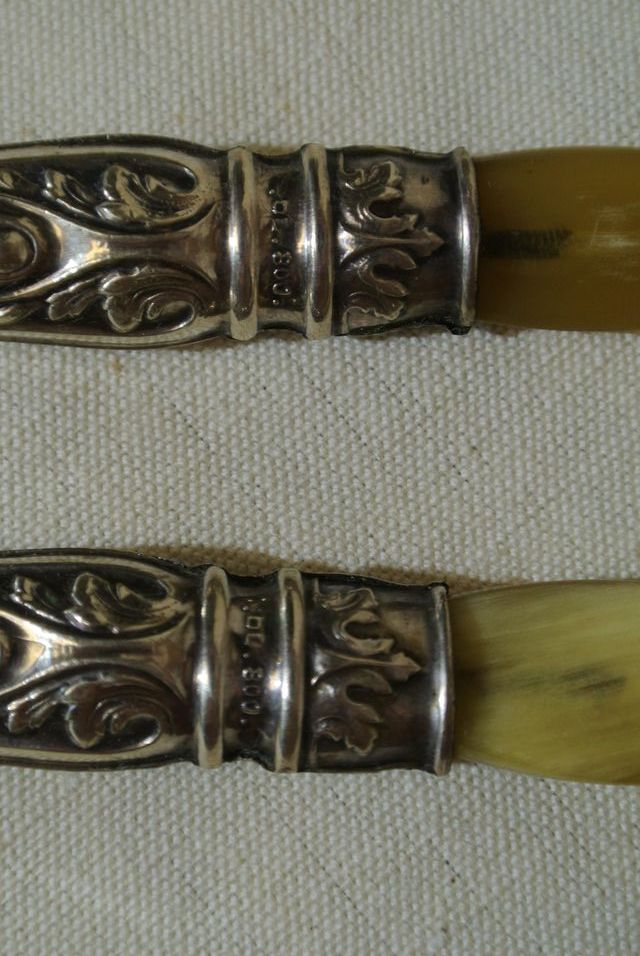 Posate da insalata argento 800 e corno