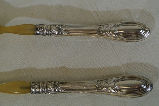 Posate da insalata argento 800 e corno